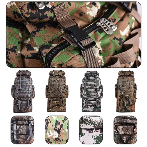 100L Large Camping Backpack Waterproof Hiking Military Camo Travel Tactical Bag - Imagen 12 de 28
