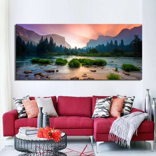 BILDER LEINWAND NATUR Landschaft Panorama WALD MEER BLUMEN STRAND WANDBILDER - Bild 30 von 34