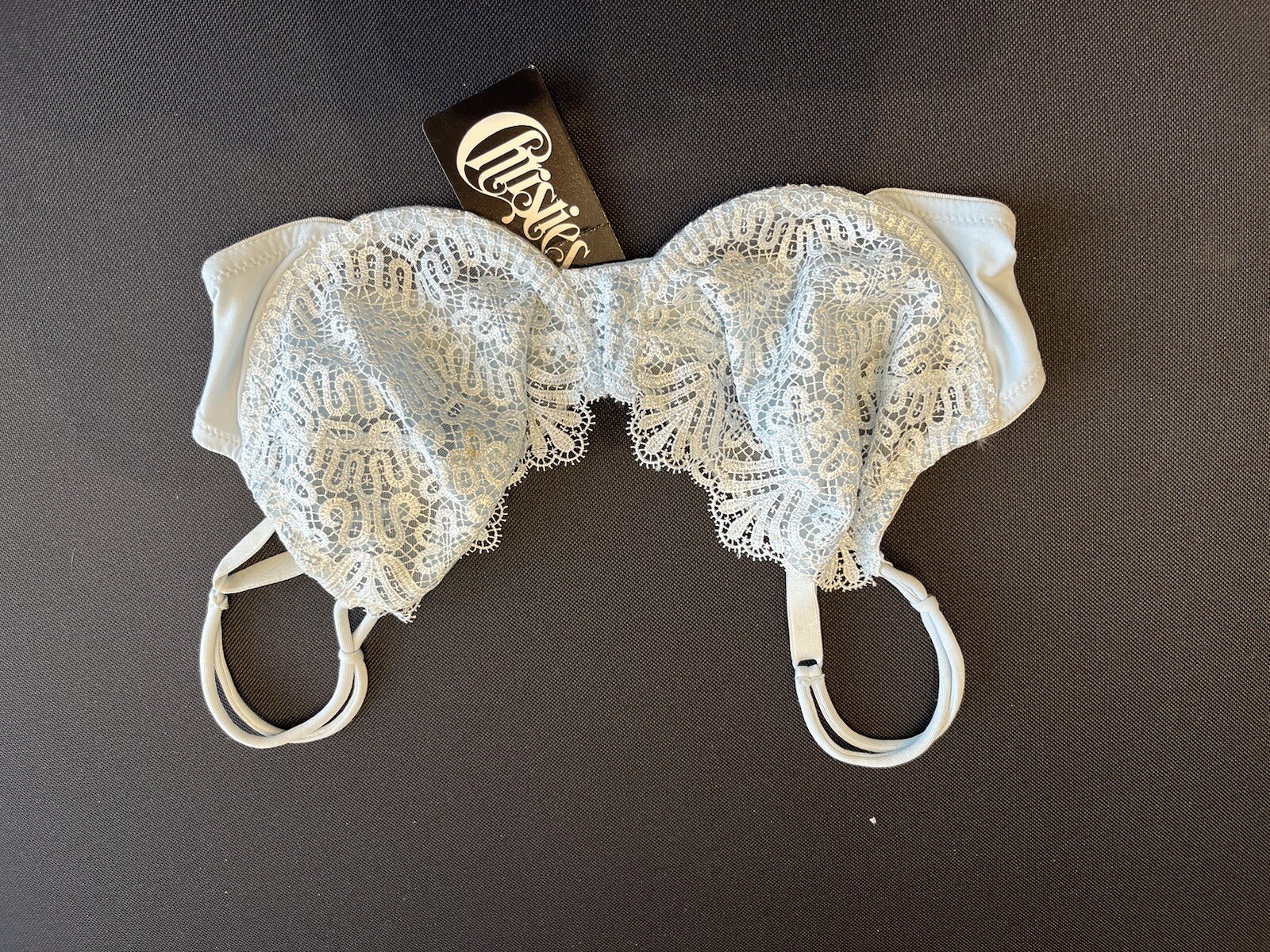 Christie’s Blue Lace Detailed Vintage Hook & Eye Bra Italian Sizing 2 RRP £59.50 image 2