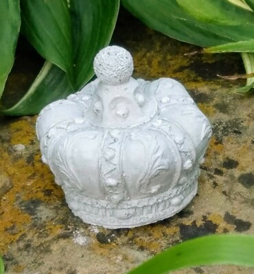 3 Stuck Kronen Aus Beton Deko Garten Dekoration Grau Handarbeit Neu Ebay