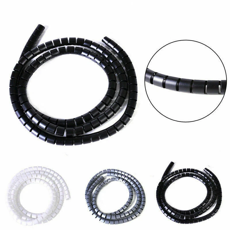 2M Cable Hide Wrap Tube Wire Spiral Organizer Management Flexible Cord Tool 25mm - Image 3 of 4