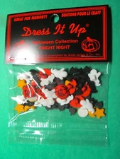JESSE JAMES DRESS IT UP "FRIGHT NIGHT" HALLOWEEN PLASTIC NOVELTY CRAFT BUTTONS