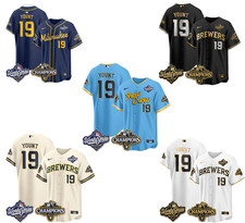 HOT 2026 Yount 19 Milwaukee Brewers Champions PRINTED Baseball Jersey