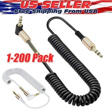 3.5mm Male to Male AUX Cable Cord L-Shaped Right Angle Car Audio Headphone Lot