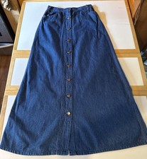 Vintage 70 s SEA LUVERS Denim Maxi Skirt 28 Waist