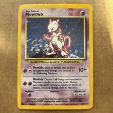 Mewtwo 10/130 Base Set 2 Holo 1999 Vintage Rare English WOTC Pokemon Card 