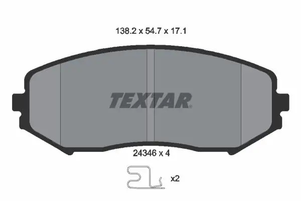 Pastiglie freno 2434601 TEXTAR per SUZUKI GRAND VITARA II GRAND VITARA I