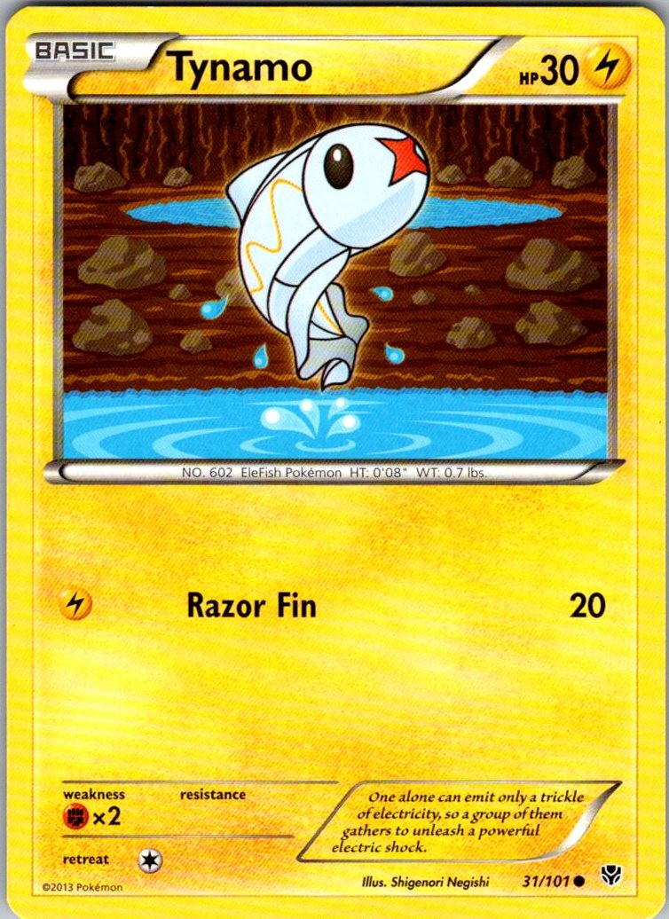 Tynamo Pokemon Plasma Blast 31/101 LP