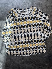 FRANK WALDER Damenshirt Gr. 45gelb-schwarz-grau Beige Wie Neu