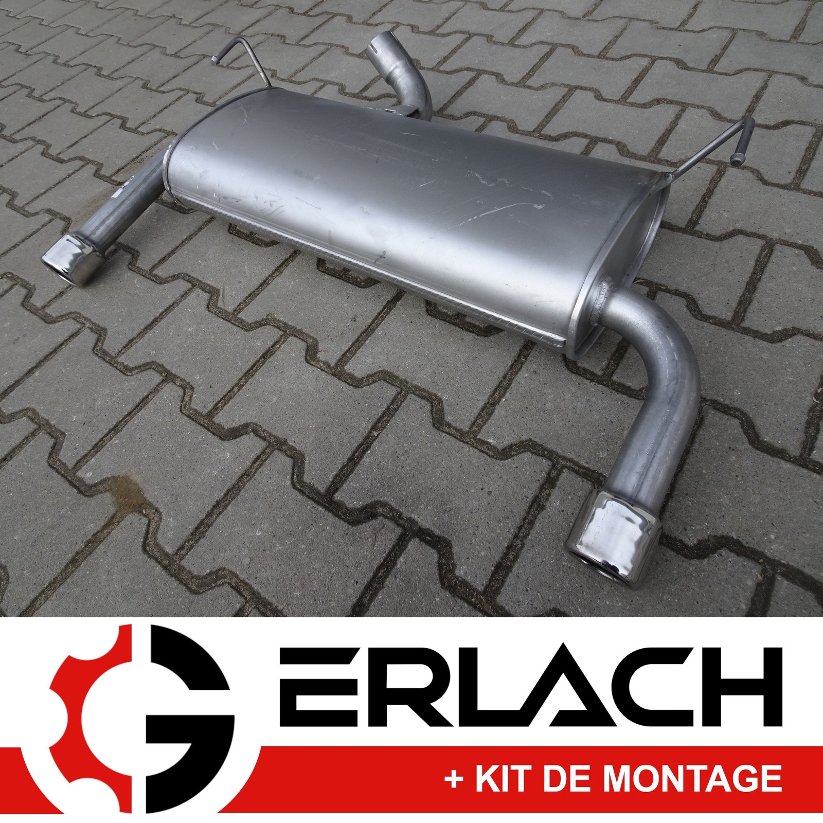 Silencieux arriere pour Ford Kuga II 1.5 et 1.6 EcoBoost pot d echappement 7900 en acier alu