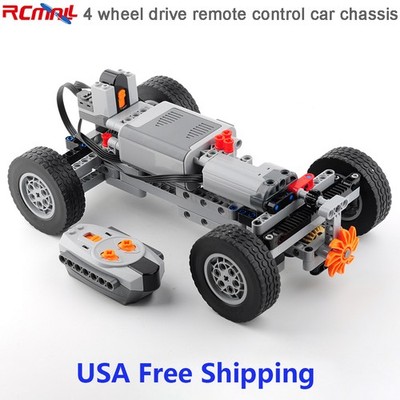 MOC Power Function Remote Control Car 4WD Chassis Parts Building Block Brick USA