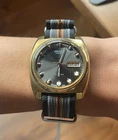 1970s Seiko Automatic 7006-7240r, 17 Jewels, Black Sunburst Dial, 36mm Diameter