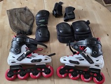 Oxelo MF500 Adult Inline Skates Size UK 8 + Knee, Elbow and Wrist Protection