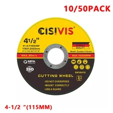10/50 Pack Metal&Stainless Steel CutOff Wheels 4-1/2" Angle Grinder Cutting Disc