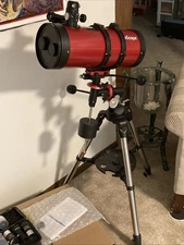 AmScope Reflector EQ Telescope 127mm Aperture 1000mm Focal Length+Red Dot Finder