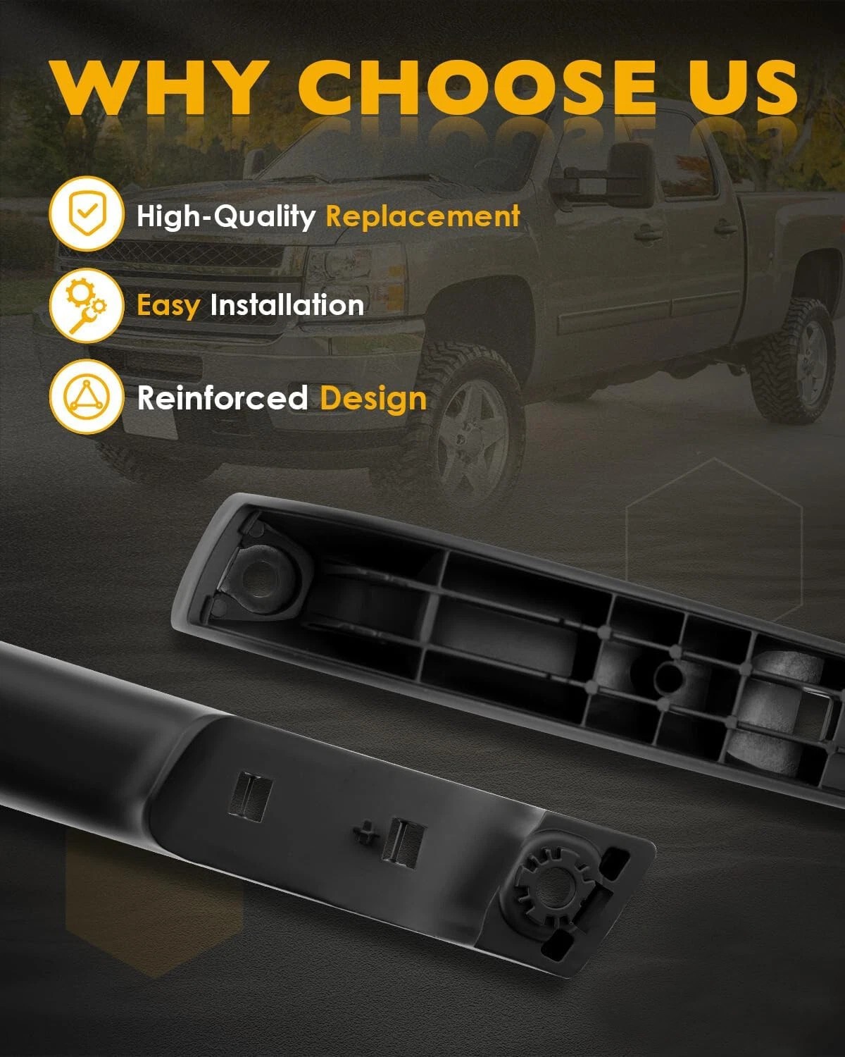 Interior Door Pull Handle Driver Side Left Fit 10-14 GMC Sierra Chevy Silverado