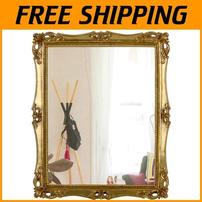 Vintage Wall & Tabletop Mirror, Antique Gold