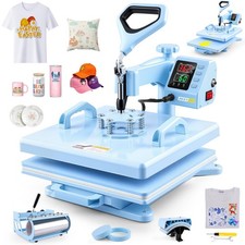 Heat Press 15x15 inch 5 in 1 with 30OZ Tumbler Press, 360 Swivel Away Slide ...