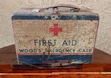 VINTAGE Johnson & Johnson Woods Emergency First Aid Kit Red Cross w/ Supplies