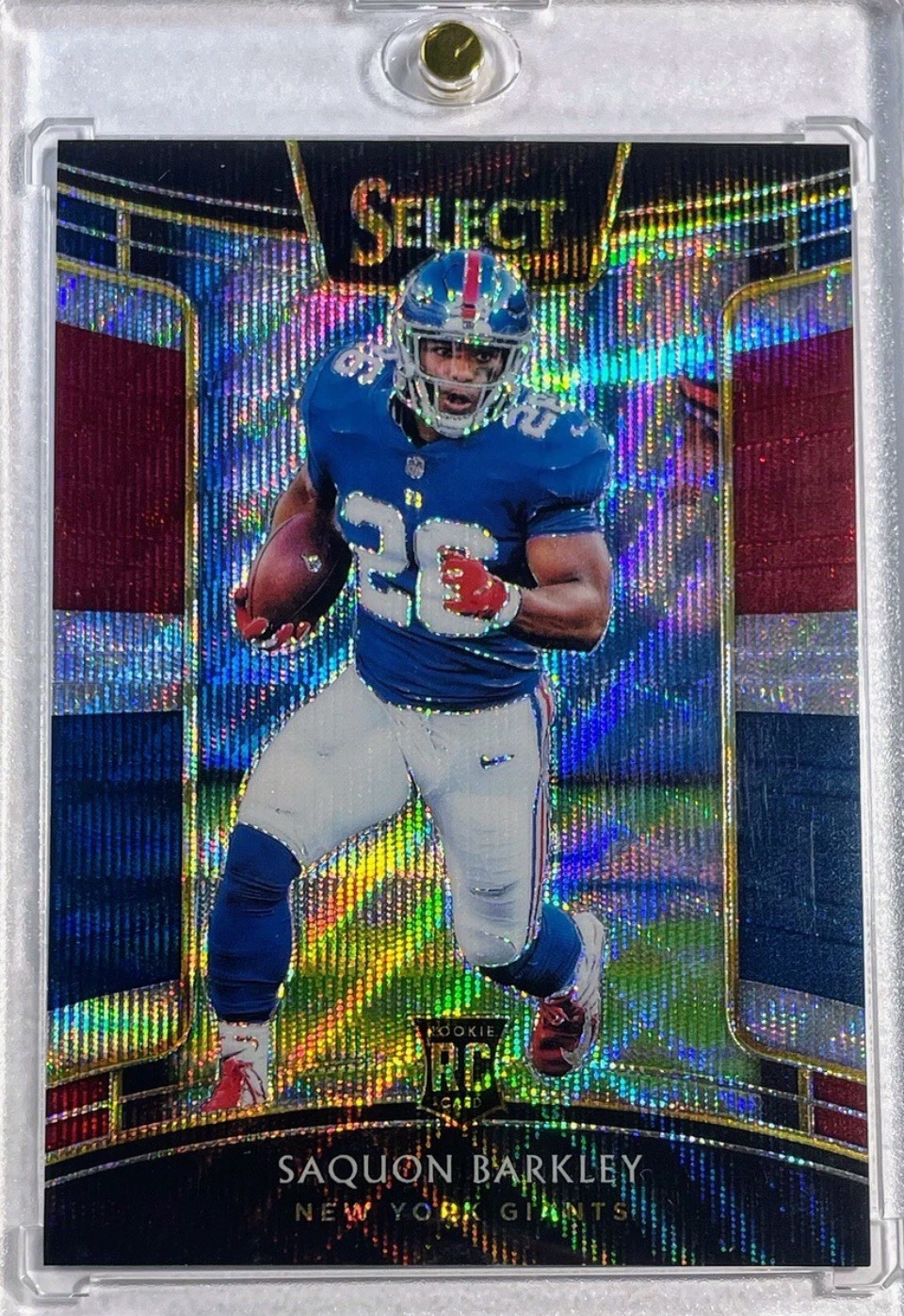 2018 Saquon Barkley Panini Select #17 Tri Color Prizm Rookie RC #/199