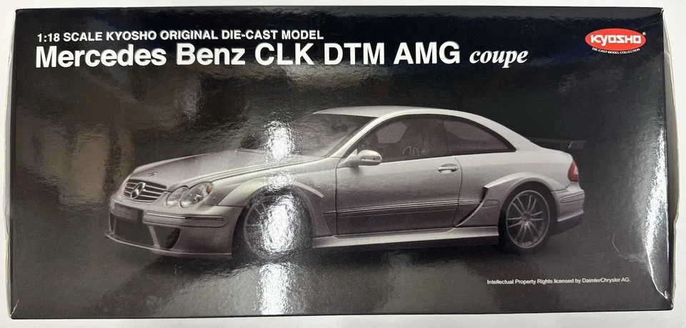 Kyosho 1/18 Diecast Model Car - Mercedes Benz CLK DTM AMG Coupe Silver - Image 2 of 4