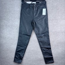 Social Standard by Sanctuary Black Mid Rise Ankle Skinny Coated Finish Pants 6