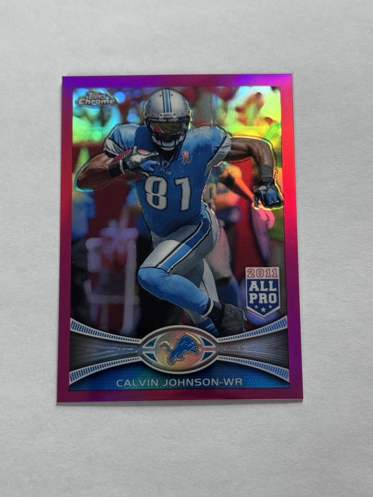 2012 Topps Chrome - All-Pro Calvin Johnson #115 Pink Refractor /399 VERY CLEAN