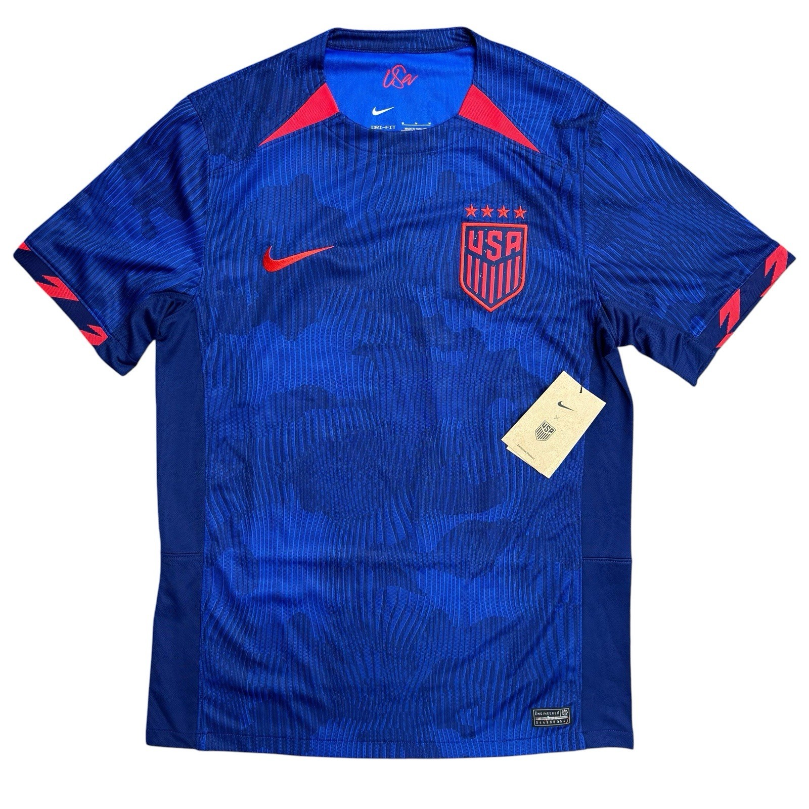 Nike USA '23/24 Home Red Blue Soccer Jersey, Size Medium NWT DR3971-406