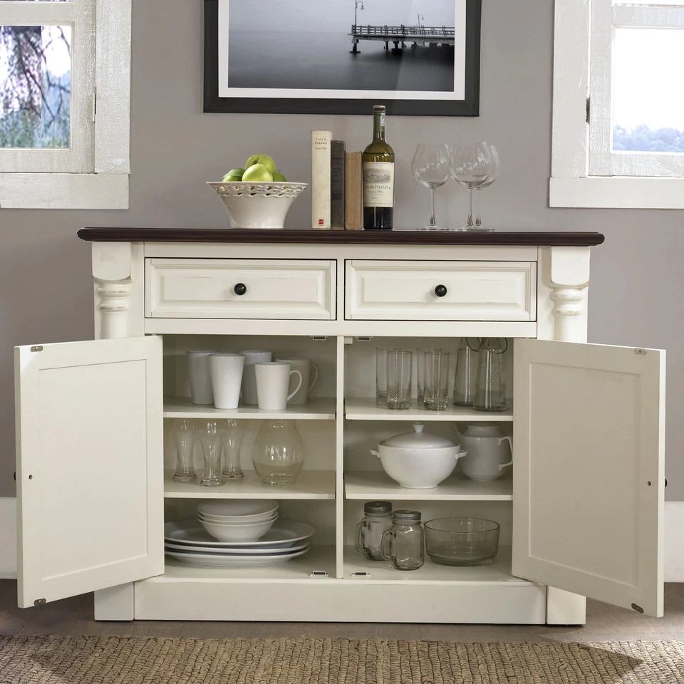 Crosley Shelby White Buffet - 47.75"L x 19"W x 36.25"H White 47.75"L x 19"W x 36 - Image 3 of 4