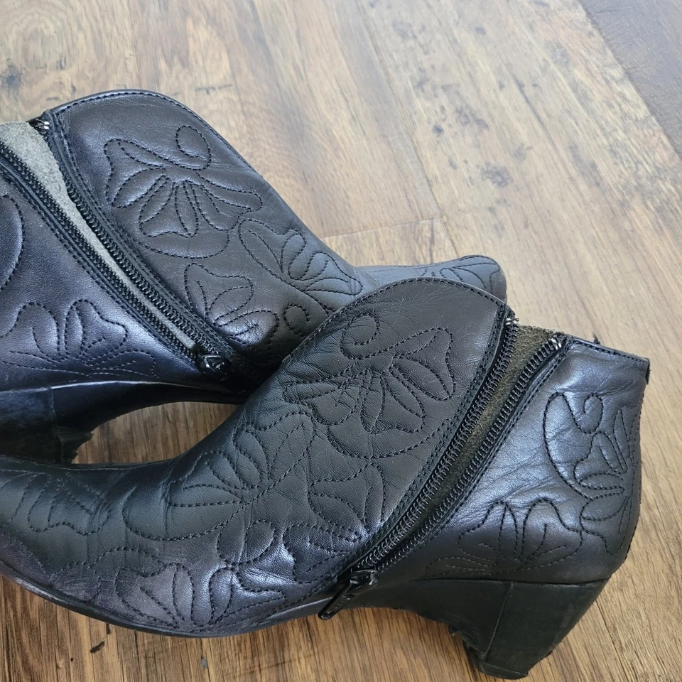 Botines Pikolinos de cuero negro bordado talla 37 (mujer 6,5/7) Foto 4 de 4