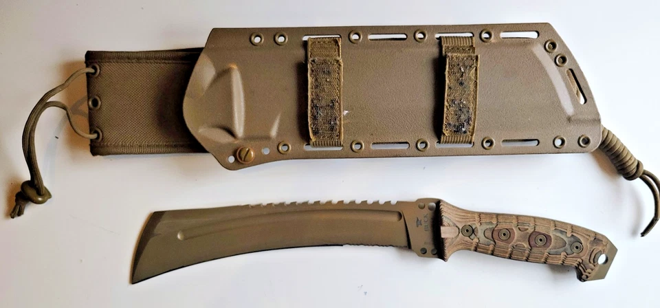 Cuchillo de supervivencia Buck Talon 808 hoja fija - 5160 acero - Coyote bronceado Cerakote Foto 2 de 4