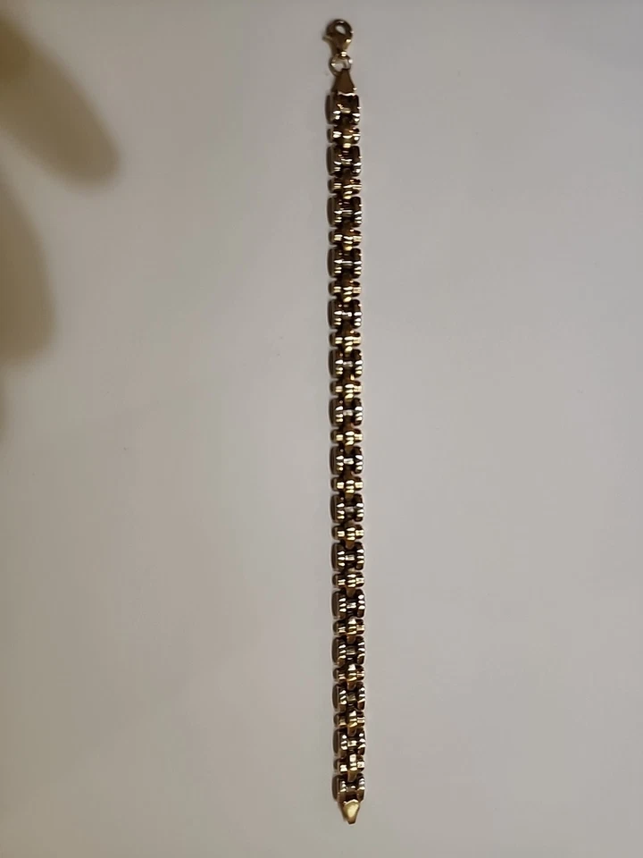 Estate Solid 10k Two-Tone White & Yellow Gold Thick Vintage Chain 4.8G. B-1 - Image 2 of 4