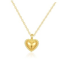 Dainty Heart Necklace for Women, 14k Gold Plated/Rose Gold/Silver Tiny Heart D