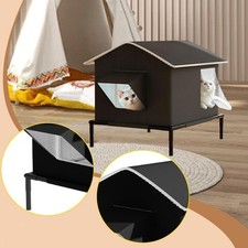 Outdoor Waterproof Cat House Enclosed Pet Tent Portable Feral Cat Kennel Cat