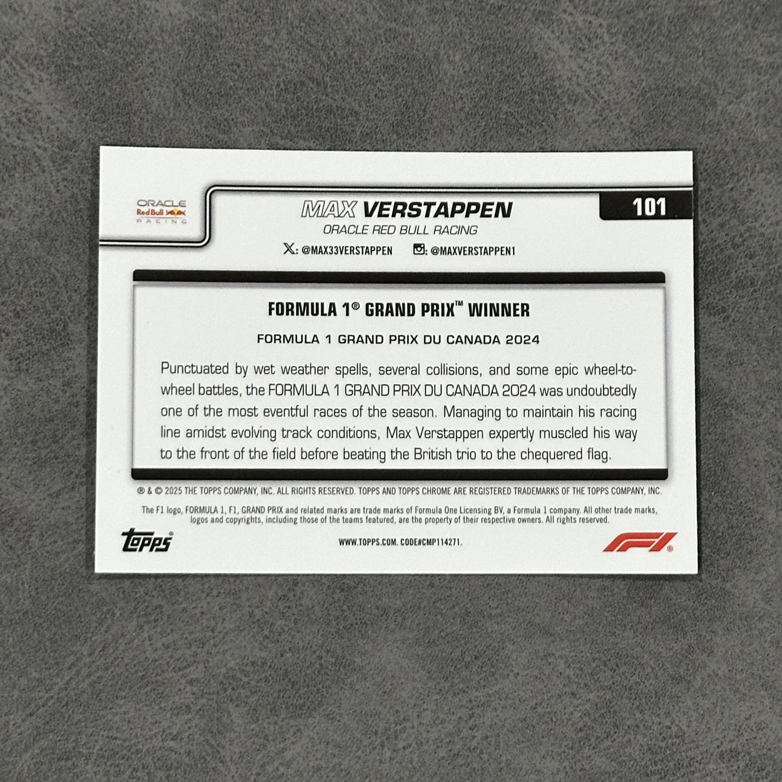 2025 Topps Chrome Formula 1 F1 Max Verstappen Aqua Raywave Refractor /199 #101  view 3