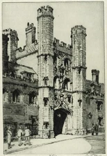 Cyril Edward Power (1872-1951) Pencil Signed Etching St John's College Cambridge