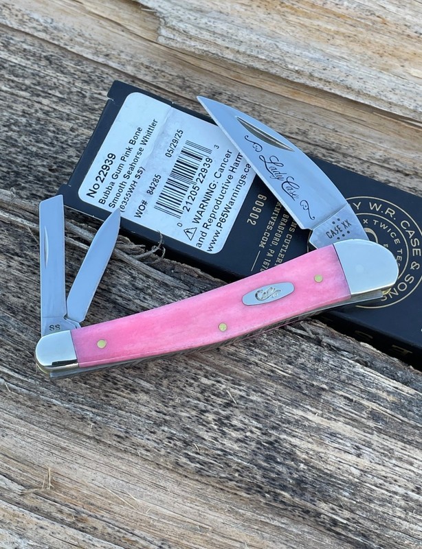 CASE XX *SFO 2025 SMOOTH PINK LADY CASE BUBBA GUM SEAHORSE WHITTLER KNIFE KNIVES