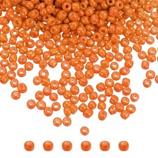 Glass Beads 2mm Hole Loose Beads for Bracelet Earring Making Orange