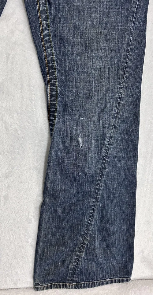 Pantalones de mezclilla Stitch's para hombre 30x30 Nebraska Bootcut Spur desgastados dobladillos retorcidos Foto 4 de 4