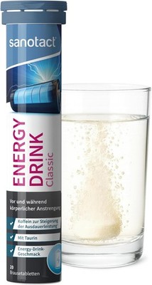 sanotact Brausetabletten Energy Drink 20 Stk | Taurin Koffein B Vitamine zuckerf