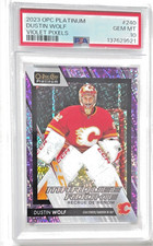 2023-24 OPC Platinum Dustin Wolf Marquee Rookie Violet Pixels /299 - PSA 10 GEM
