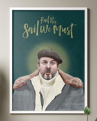 Andrew Weatherall Kunstdruck A3 ''Fail We May, Sail We Must'' Acid House DJ