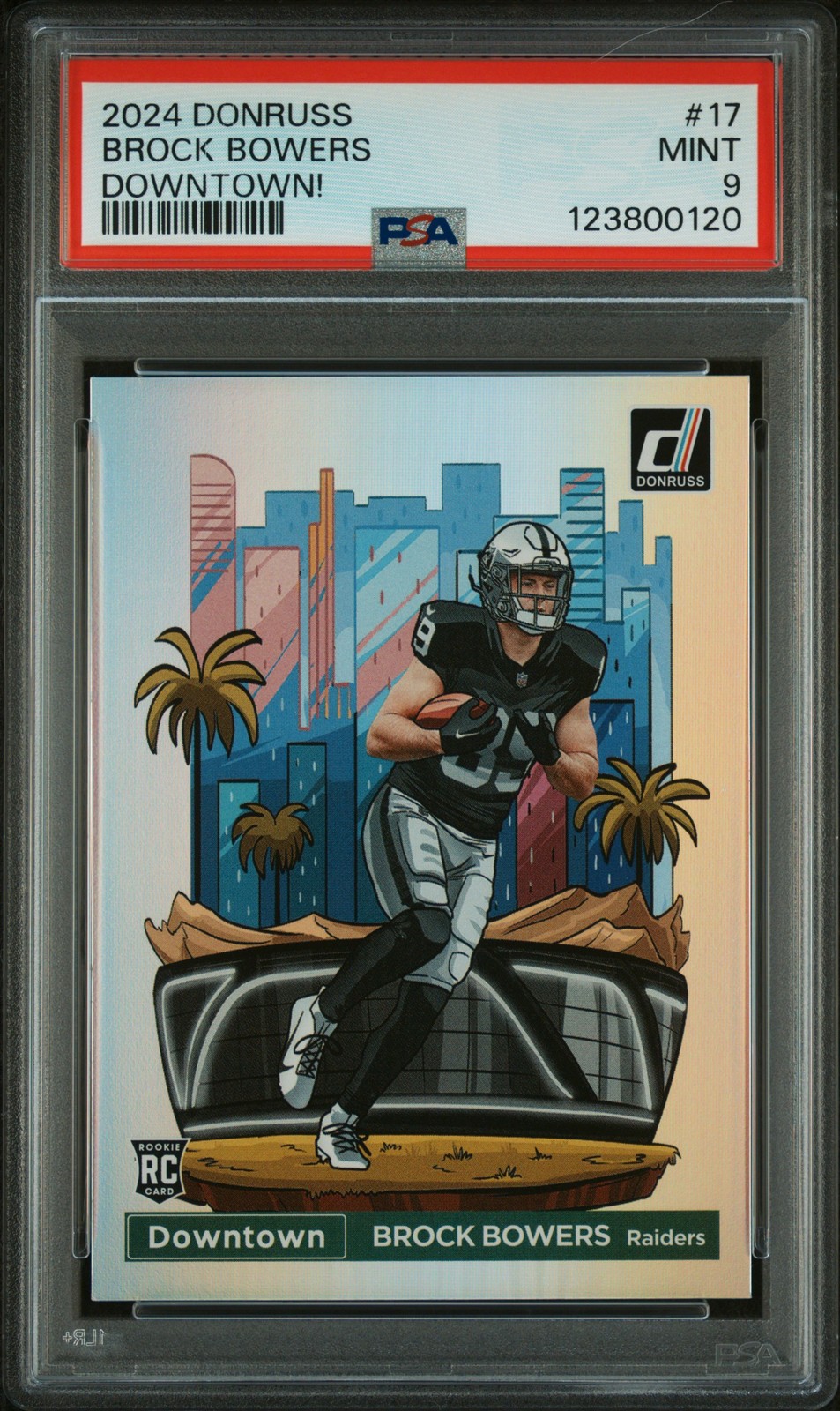 2024 PANINI DONRUSS DOWNTOWN! #17 BROCK BOWERS PSA 9
