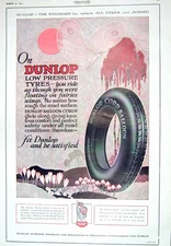 Antique Old Print 1925 Dunlop Low Pressure Tyres Rubber Company Birmingham 20th