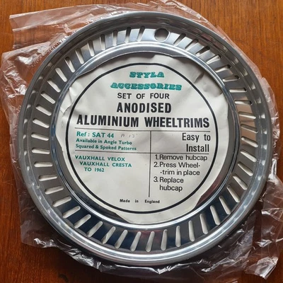Vauxhall Velox Vauxhall Cresta 13" Wheel Trim Set to 1962 – Styla NOS 1960s. - Image 1 of 4