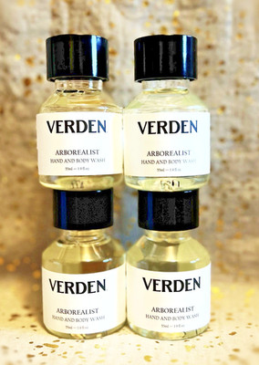 4x~VERDEN~ABOREALIST~Hand & Body Wash~55ml / 1.9 fl oz each~Travel Size~NWOB~