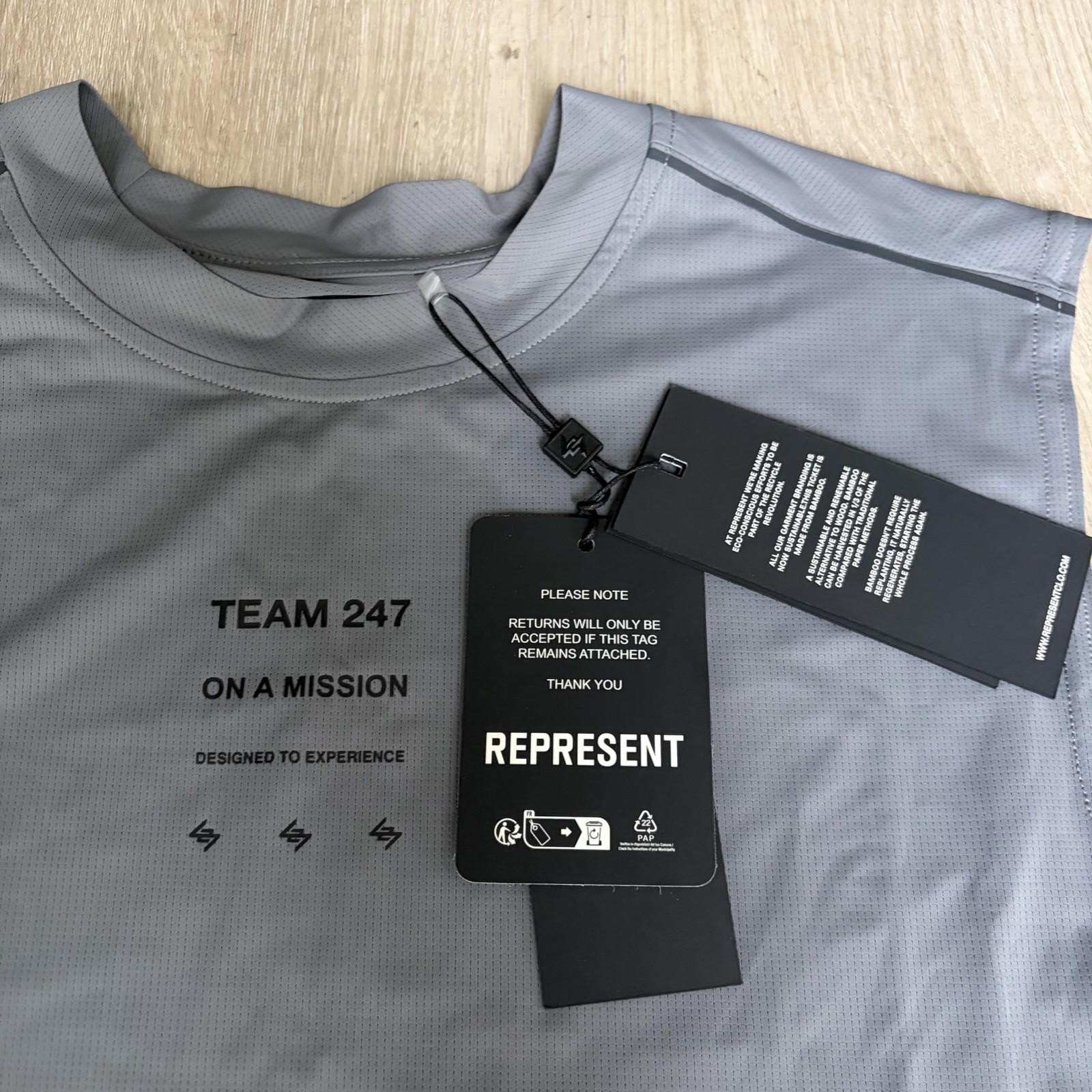 NEW Represent Team 247 Trail Tank Mens Medium Steel Grey Gym Athletic image 2