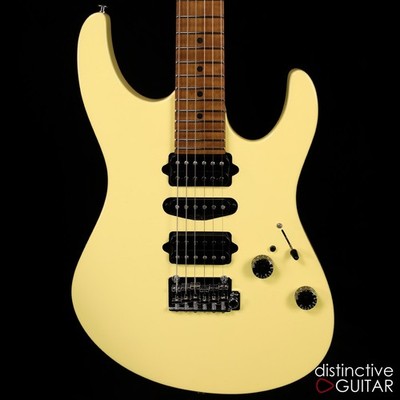 SUHR MODERN ANTIQUE LE - VINTAGE YELLOW NITRO FINISH W/ ROASTED FLAME MAPLE NECK