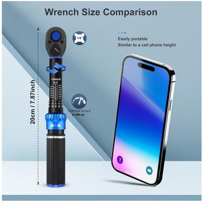 Dual-Direction 1/4'' Drive Torque Wrench - 3% Accuracy