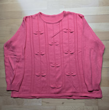 Damen Strickpullover rosa Gr. 48 Rundhalsauss...